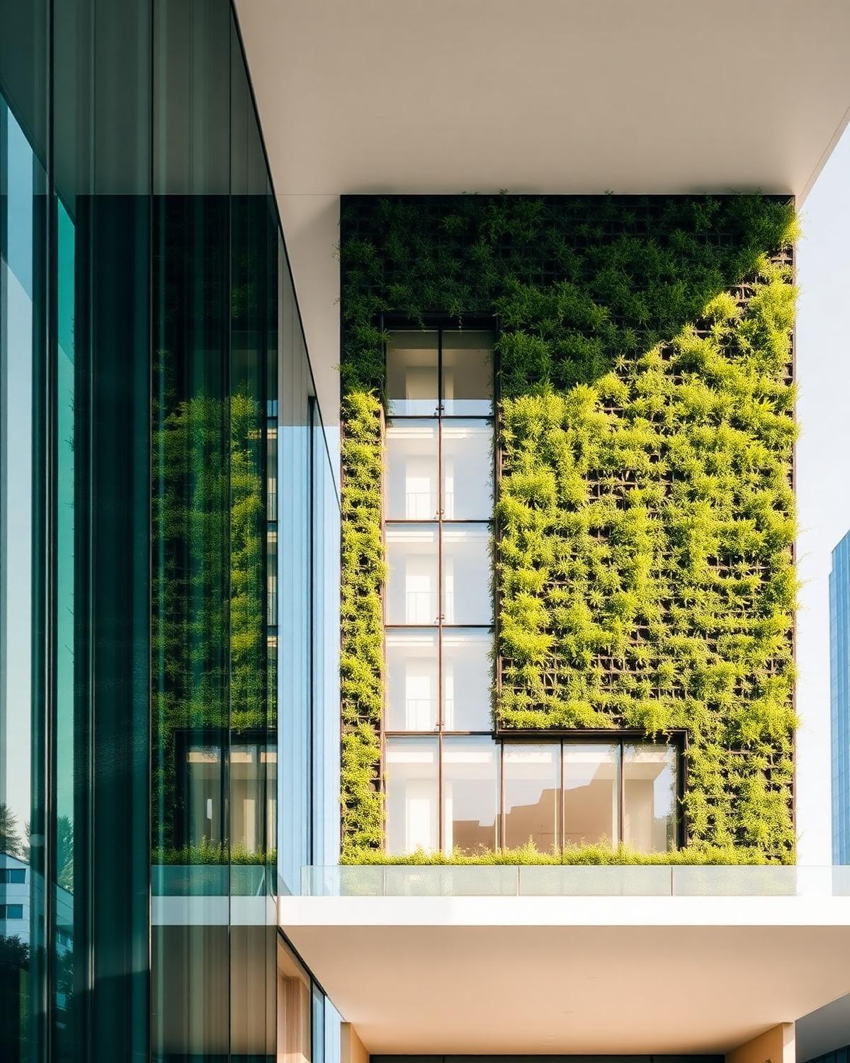 Sustainable green architecture with living wall